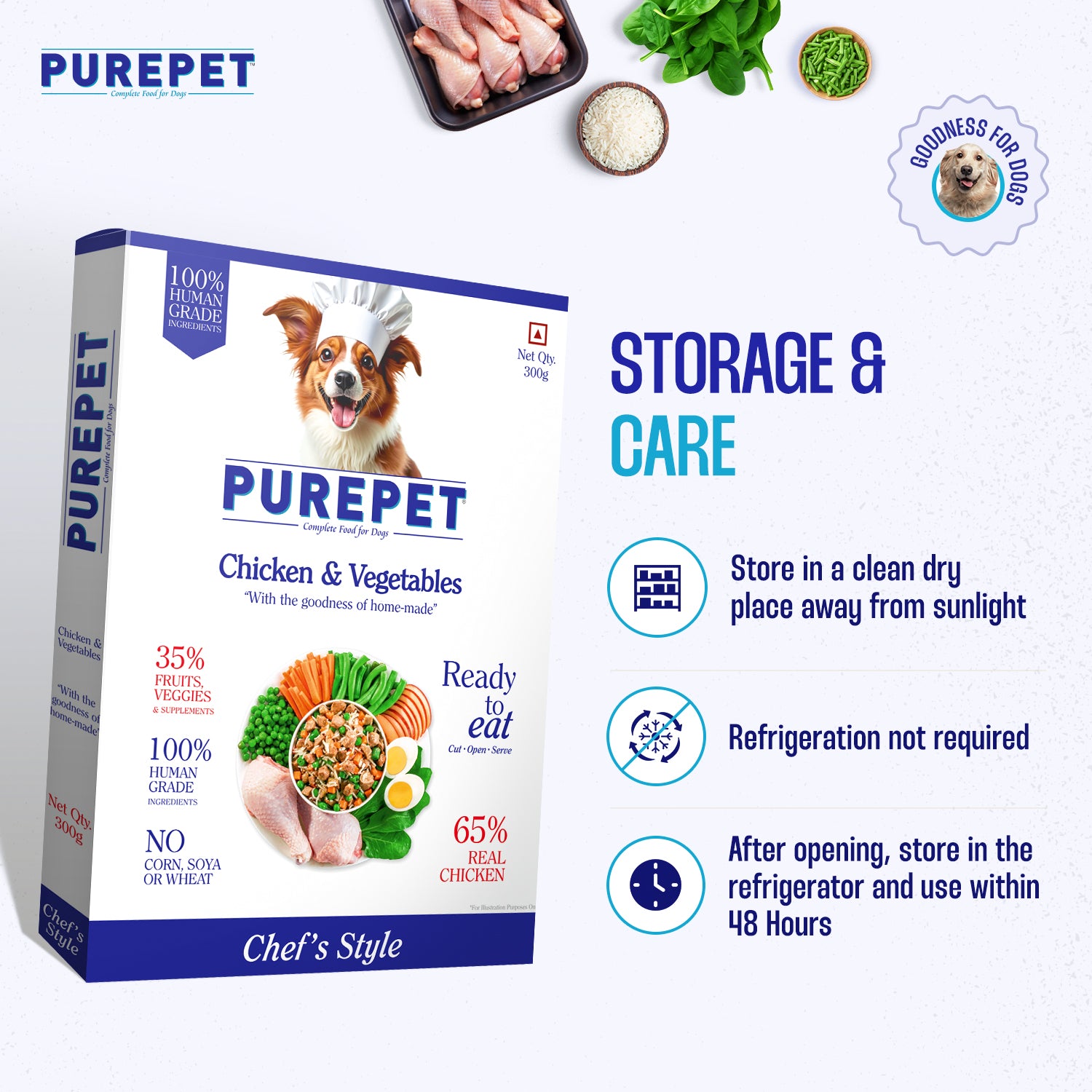 Purepet Chicken and Pumpkin & Chicken and Vegetable Biryani Fresh Food for Dogs Combo Dogs-Fresh Food Purepet