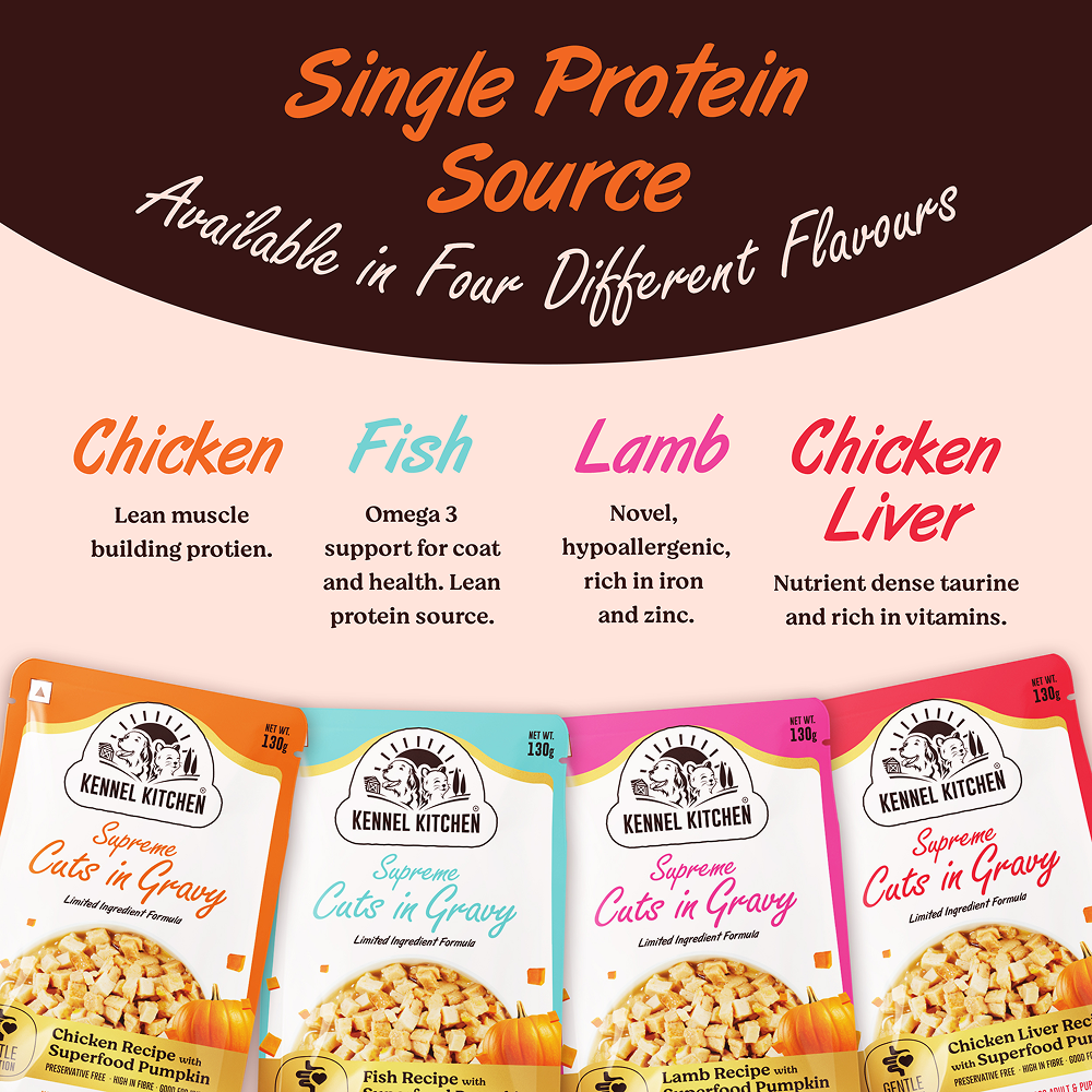 Kennel Kitchen Supreme Cuts in Gravy Fish Recipe with Pumpkin Puppy & Adult Dog Wet Food (All Life Stage) Dogs-Wet Food Kennel Kitchen