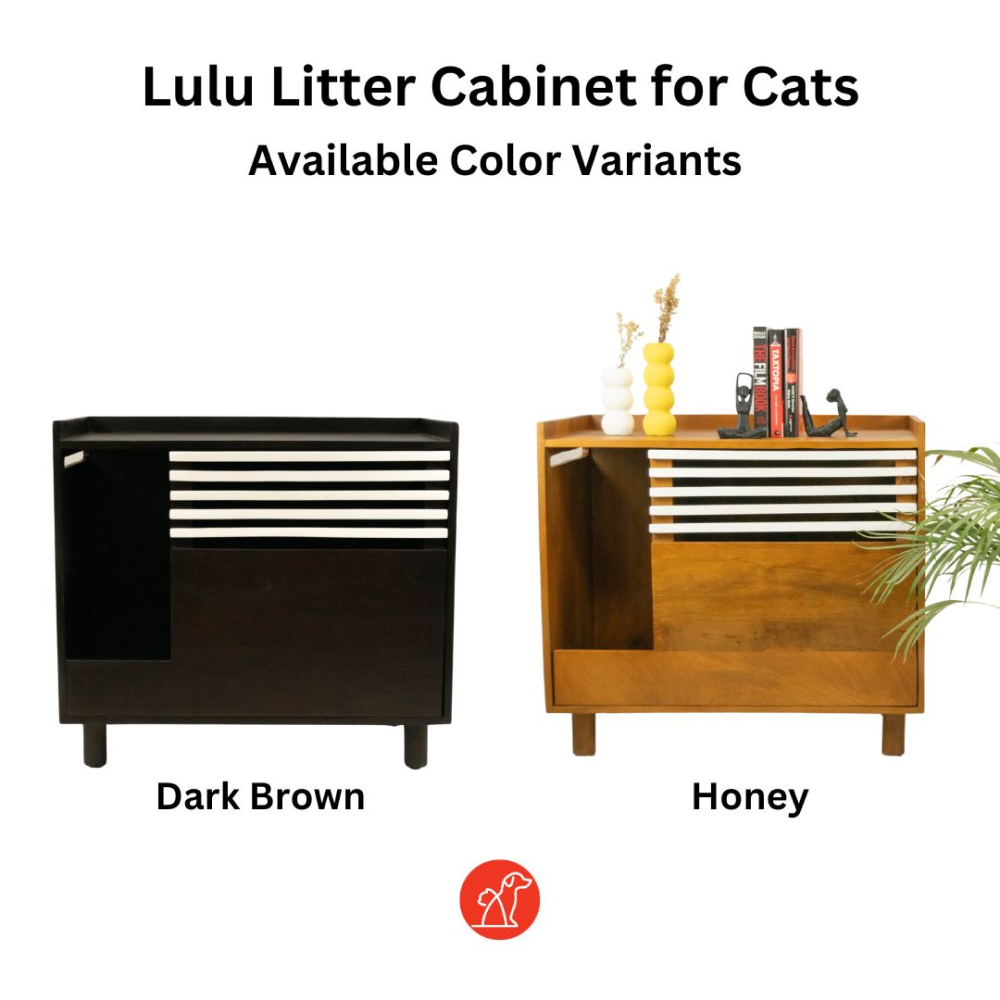 FurryLiving Lulu Litter Cabinet for Cats (Dark Brown)