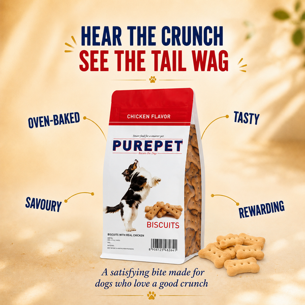 Purepet Chicken Flavour Real Chicken Biscuit Dog Treats Pouch