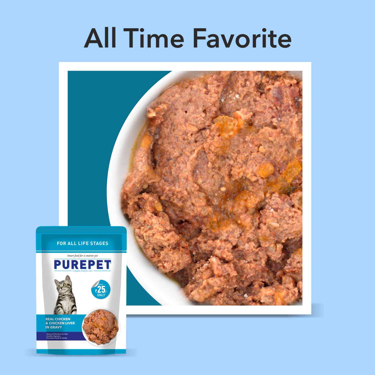 Purepet Real Chicken & Chicken Liver in Gravy Wet Cat Food