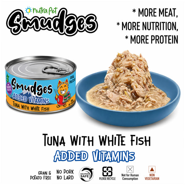 Smudges Tuna with White Fish in Gravy Adult Cat Wet Food