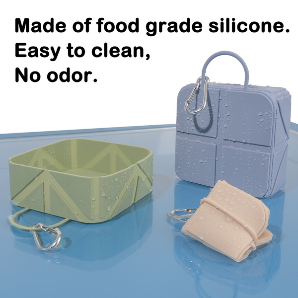 Pet Set Go  Foldable Square Bowl for Dogs (Purple)