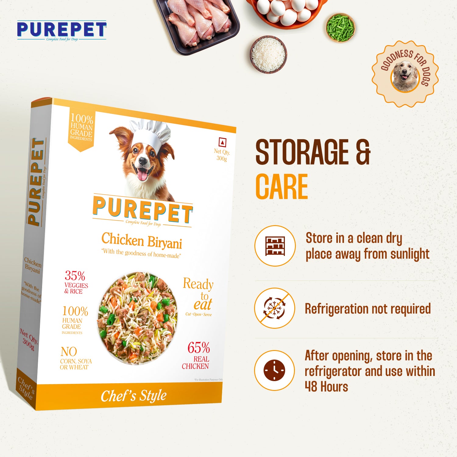 Purepet Chicken Biryani Fresh Food For Dogs Sample Purepet