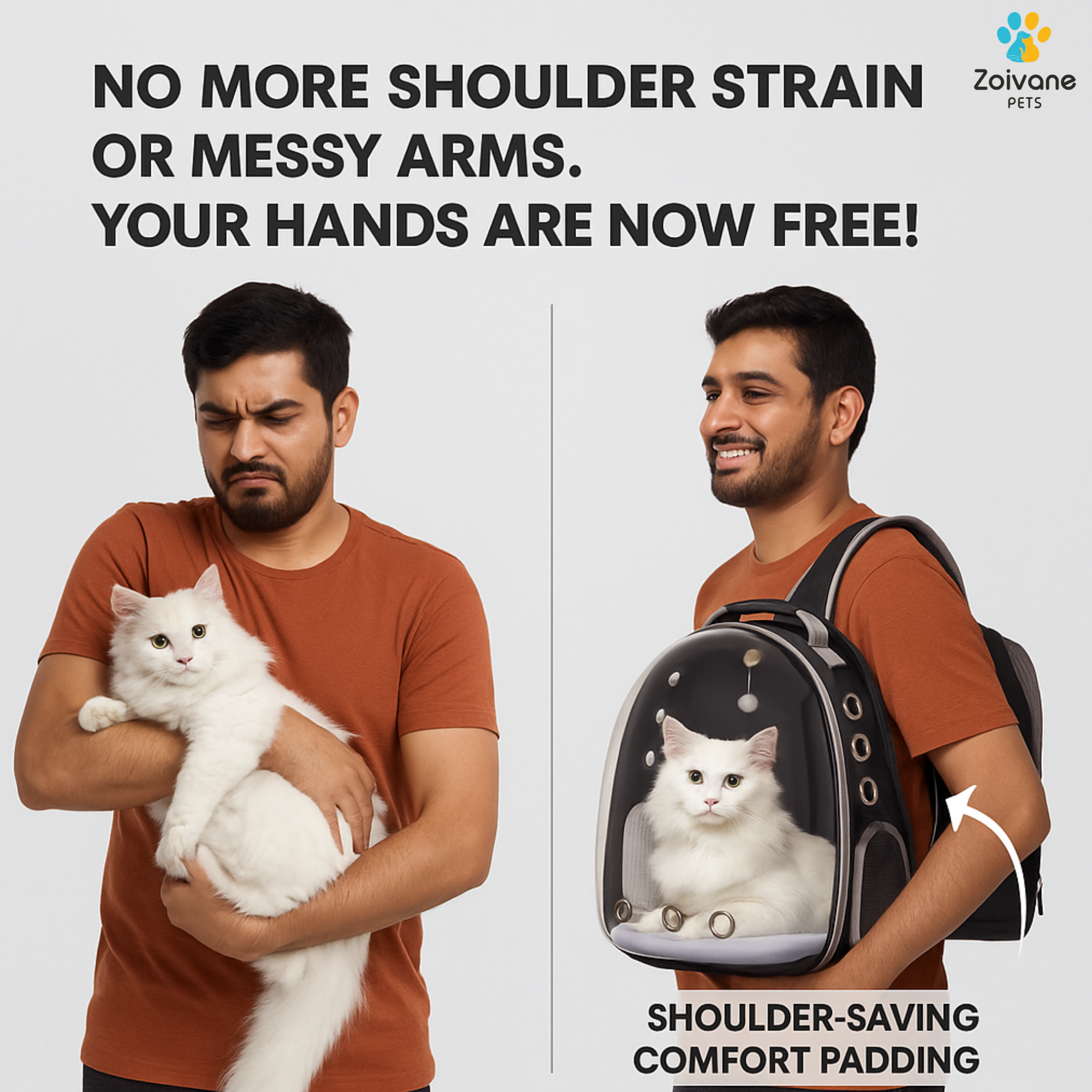 Zoivane Carrier Bag pack for Cats (Black) Cats-Bedding, Mats & Travel Supplies Zoivane