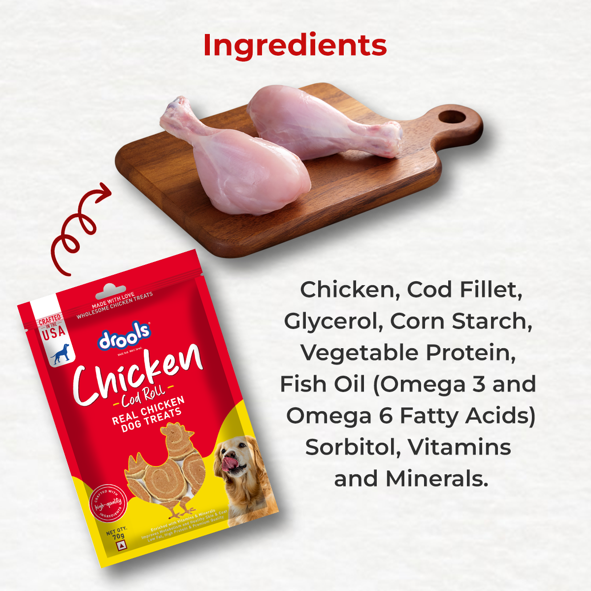 Drools Chicken Cod Roll Dog Treats Dog Treats + Others Drools