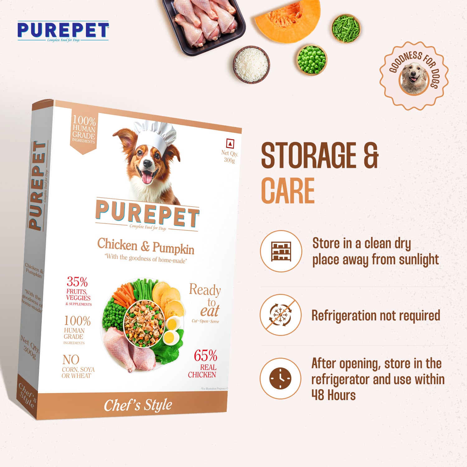 Purepet Chicken and Pumpkin Fresh Food for Dogs Sample Purepet