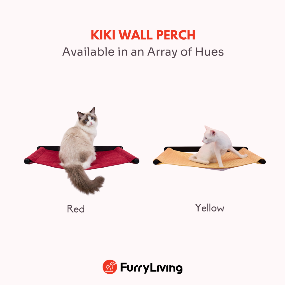 FurryLiving Kiki Wall Mounted Perch for Cats (Black/Yellow) Cats-Furniture FurryLiving Dropship