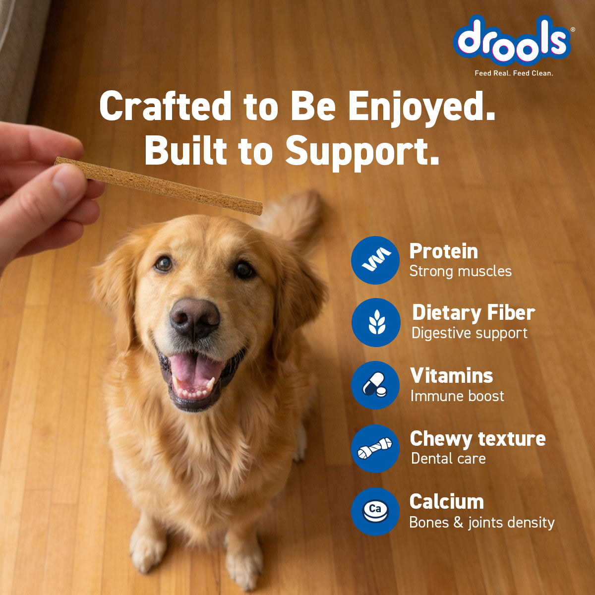 Drools Blueberry Flavour Chicken Sticks Treat for Dogs Dog Treats + Others Drools