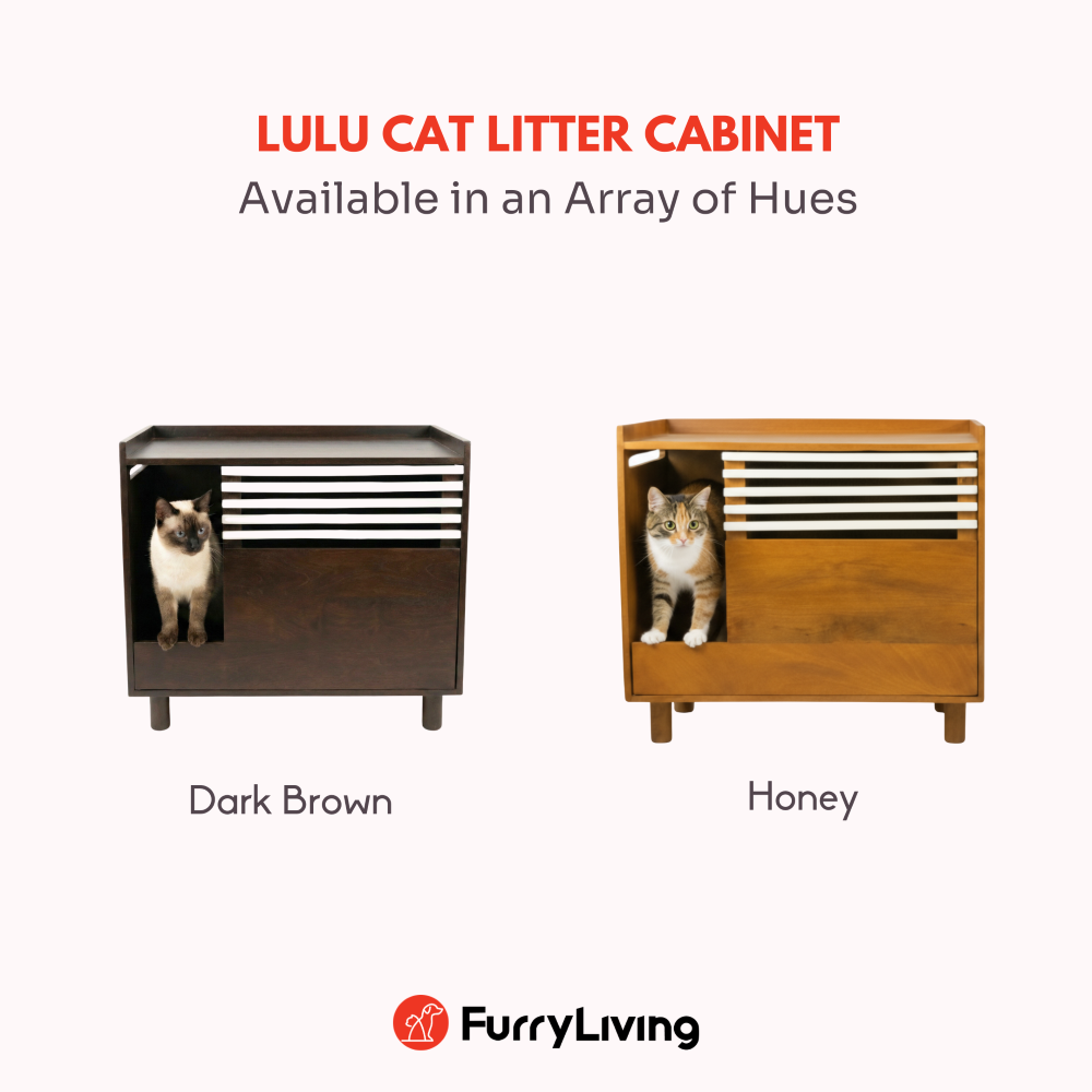 FurryLiving Lulu Litter Cabinet for Cats (Dark Brown) Cats-Furniture FurryLiving Dropship
