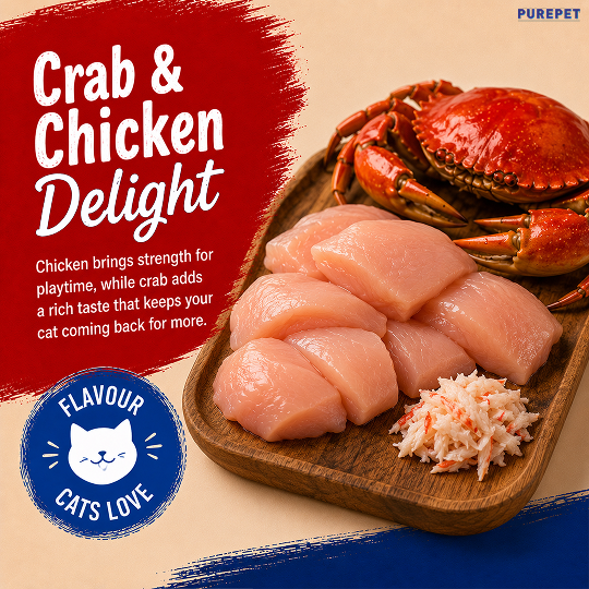 Purepet Crab and Chicken Lickable Creamy Treats for Cats
