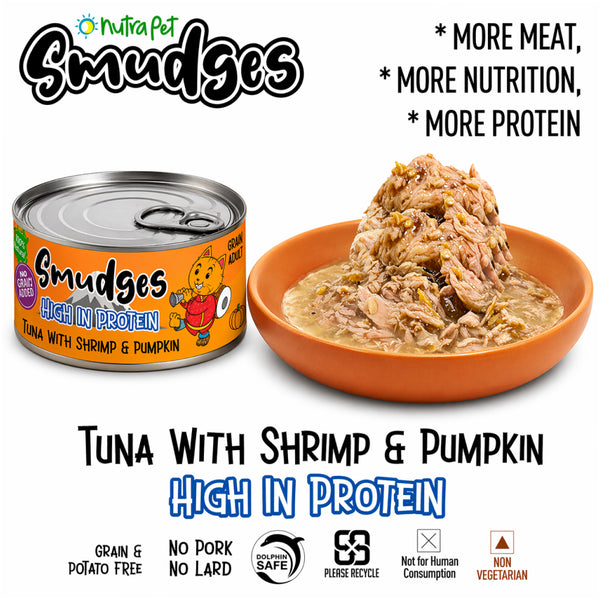 Smudges Tuna Flakes with Shrimp and Pumpkin in Gravy Adult Cat Wet Food