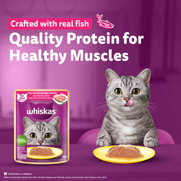 Whiskas Junior Tuna and Chicken Meat in Jelly Flavour Adult (1+ years) Cat Wet Food