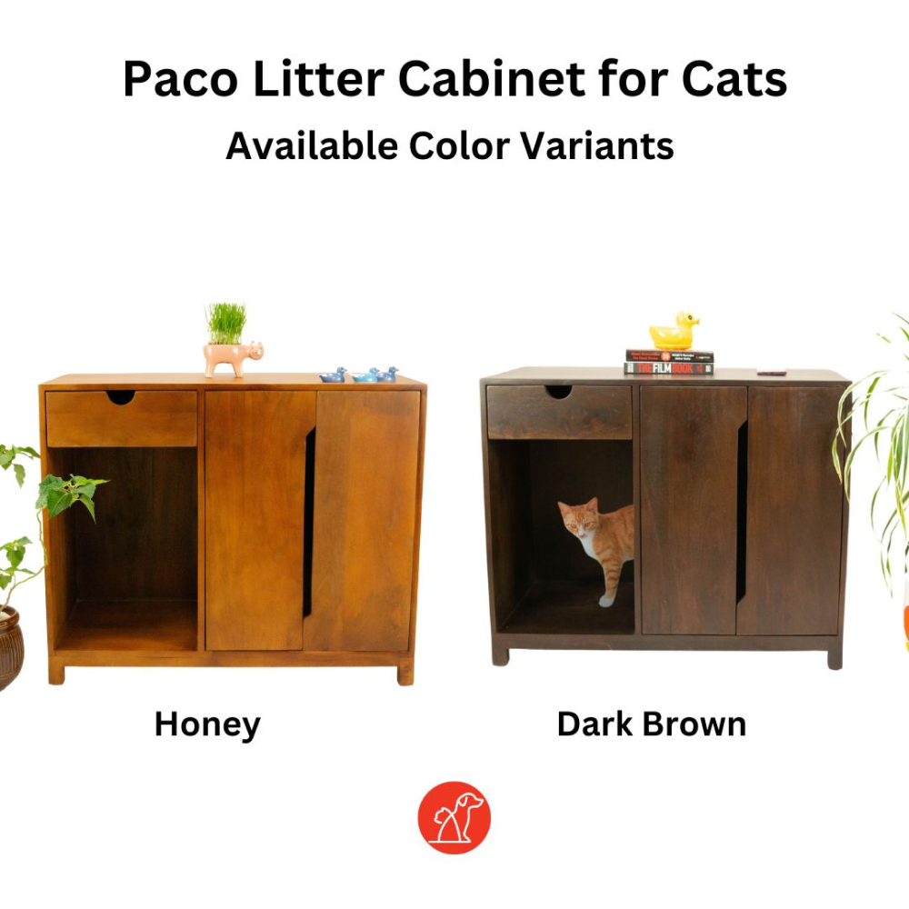FurryLiving Paco Litter Cabinet for Cats (Dark Brown)