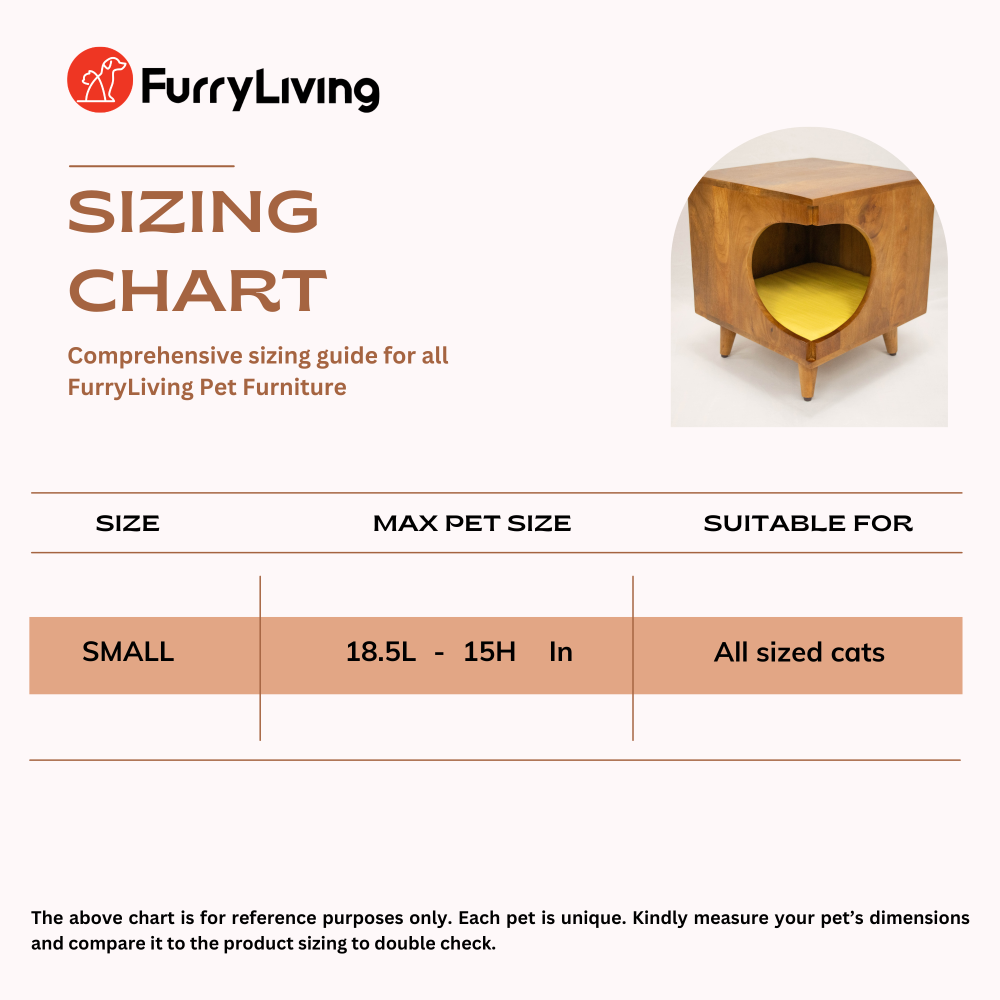 FurryLiving Wally Side Table with Cushion for Small Dogs and Cats (Dark Brown/Red Cushion) Both-Furniture FurryLiving Dropship