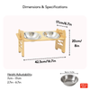 FurryLiving Modo Elevated Adjustable Bamboo Pet Feeder with 2 Bowls for Dogs and Cats Both-Bowls & Feeders FurryLiving Dropship