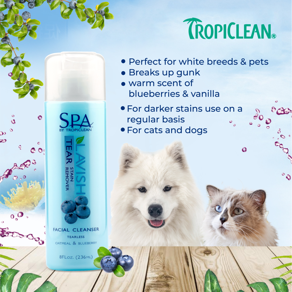 Tropiclean SPA Tear Stain Facial Cleanser for Dogs and Cats