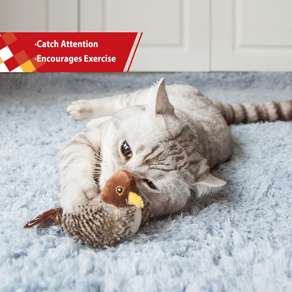 GiGwi Melody Chaser Bird Toy for Cats (Dark Brown)
