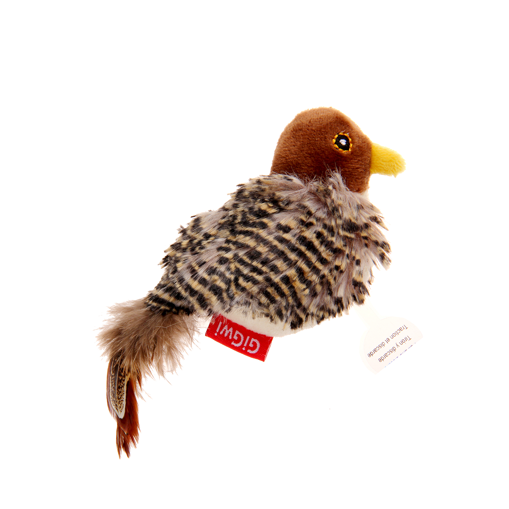 GiGwi Melody Chaser Bird Toy for Cats (Dark Brown)