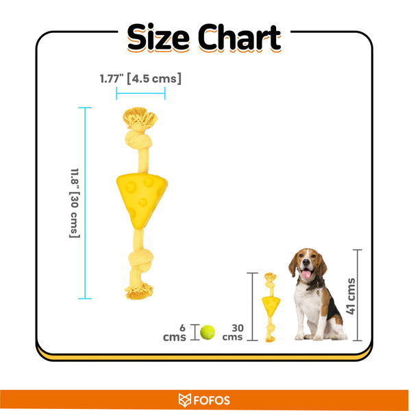 Fofos Cheese Shaped Chew Rope Toy for Dogs