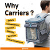 Fofos Backpack Carrier for Dogs and Cats (Grey/Blue) Both-Bedding, Mats & Travel Supplies FOFOS