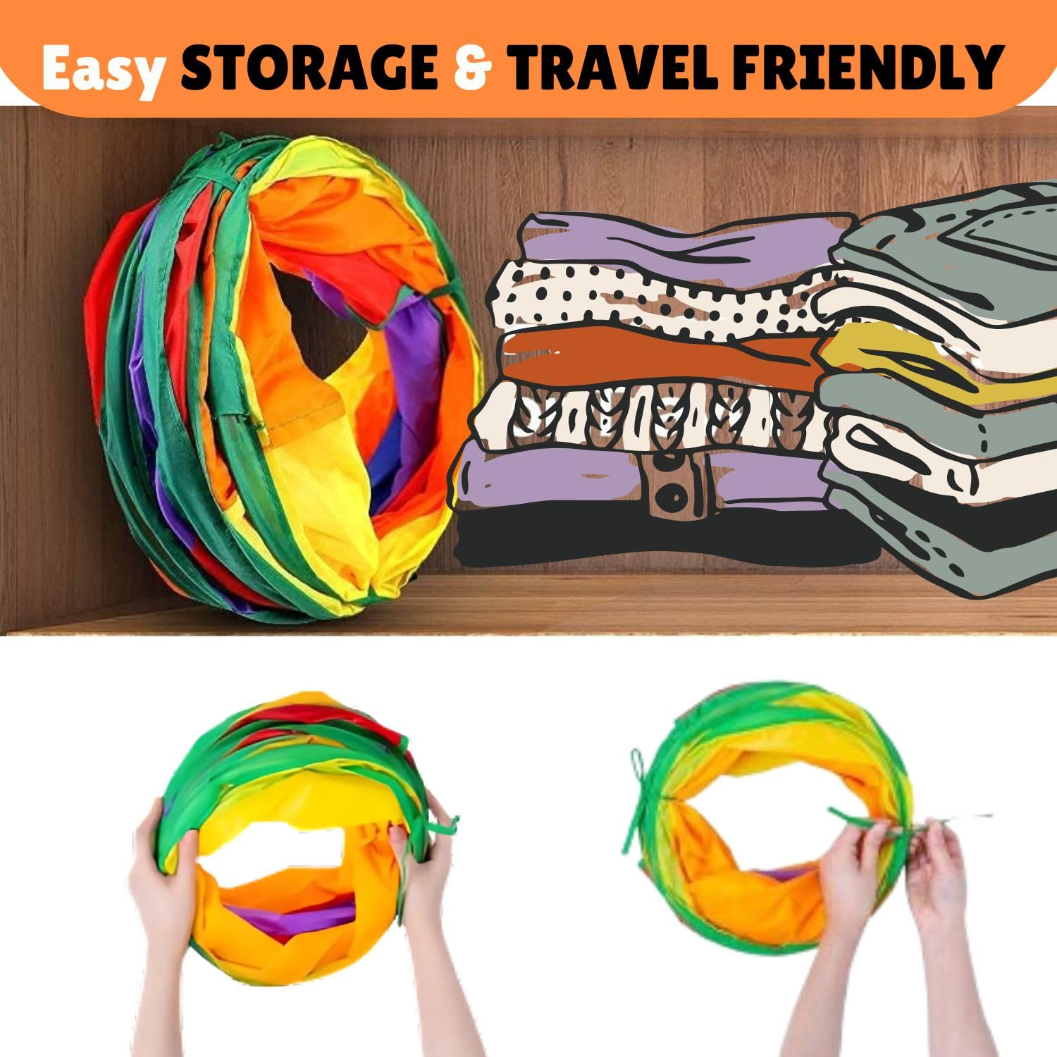 Skatrs Rainbow Tunnel for Kittens & Cats Cats-Toys Skatrs