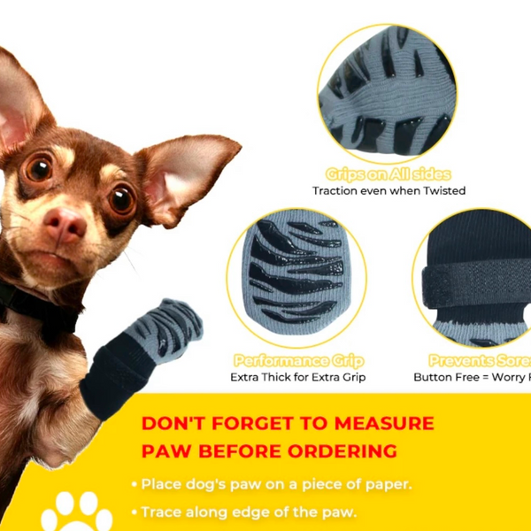KUTKUT Non Slip Socks for Dogs (Grey)