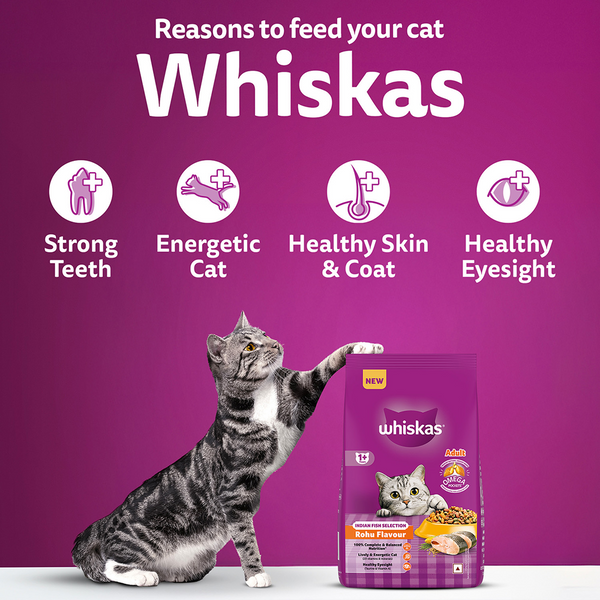 Whiskas Rohu Fish Flavour Adult Cat Dry Food