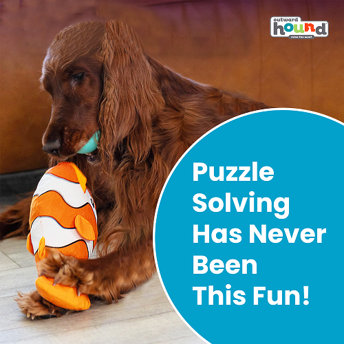 Outward Hound Big Mouth Clown Fish Plush Toy for Dogs (Orange) Dogs-Toys Outward Hound