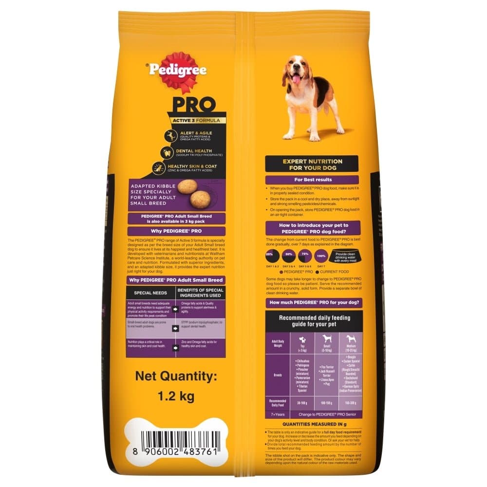 Pedigree PRO Expert Nutrition Adult Dry Dog Food for Small Breed (Limited Shelf Life)