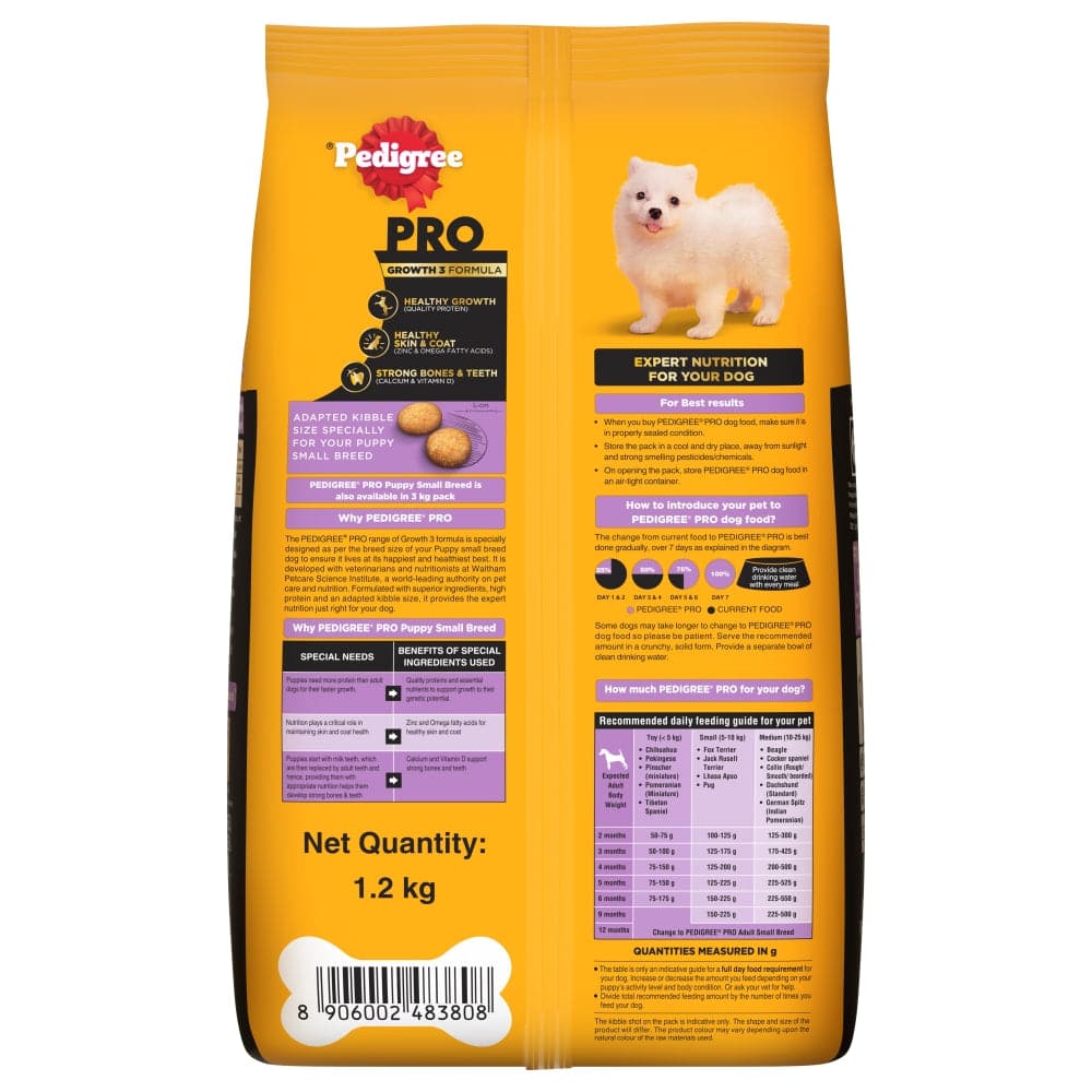 Pedigree PRO Expert Nutrition Small Breed Puppy Dry and Chicken Chunks in Gravy Puppy Wet Food Combo