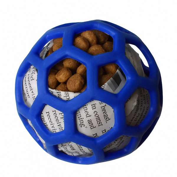 Talking Dog Pop Hollow Elastic Interactive Busy Ball Toy for Dogs (Blue)