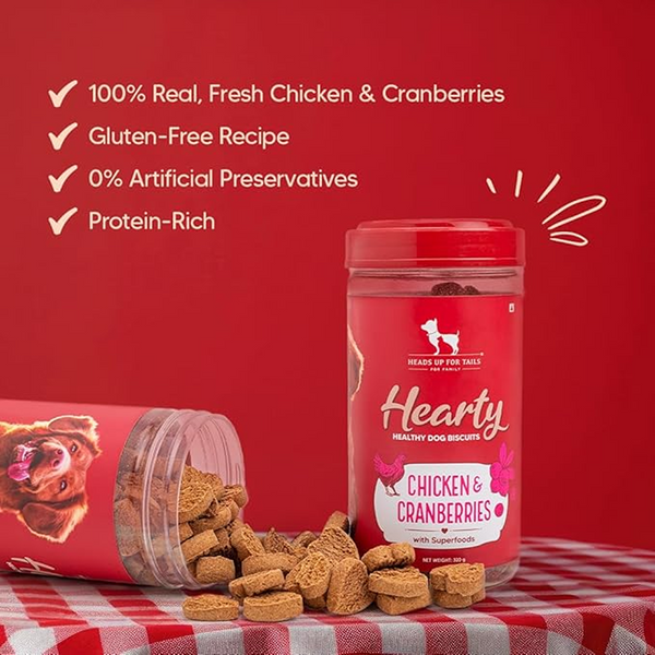 HUFT Hearty Chicken & Cranberries Healthy Biscuit Dog Treats