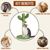 Furrlovers Cactus Scratching Post with Rope Wrapped Climbing Tower & Plush Top for Cats (Green) Cats-Toys Furrlovers Dropship