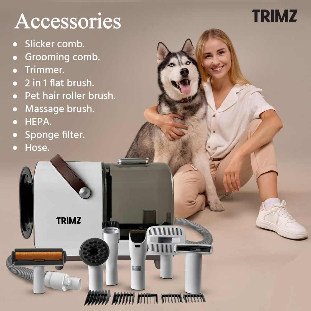 Trimz Pet Grooming Kit & Vacuum Suction for Dogs and Cats Sample Supertails