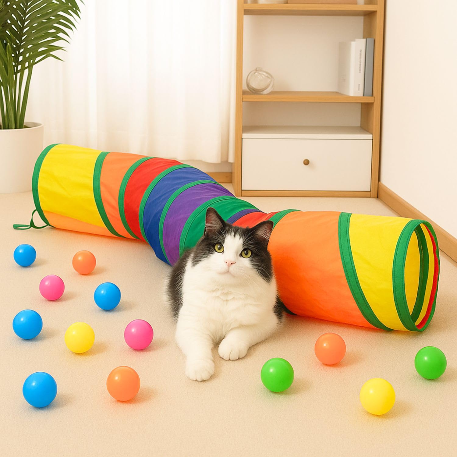 Skatrs Rainbow Tunnel for Kittens & Cats Cats-Toys Skatrs
