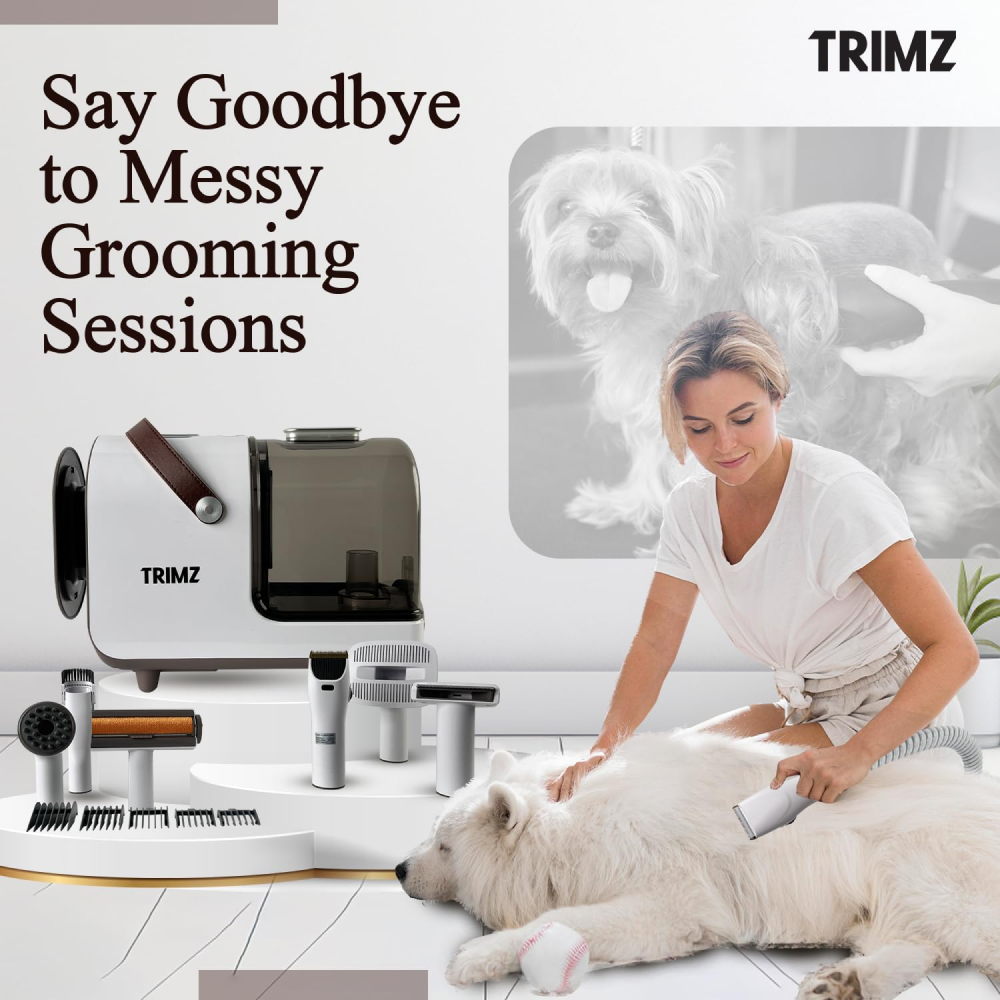 Trimz Pet Grooming Kit & Vacuum Suction for Dogs and Cats Sample Supertails