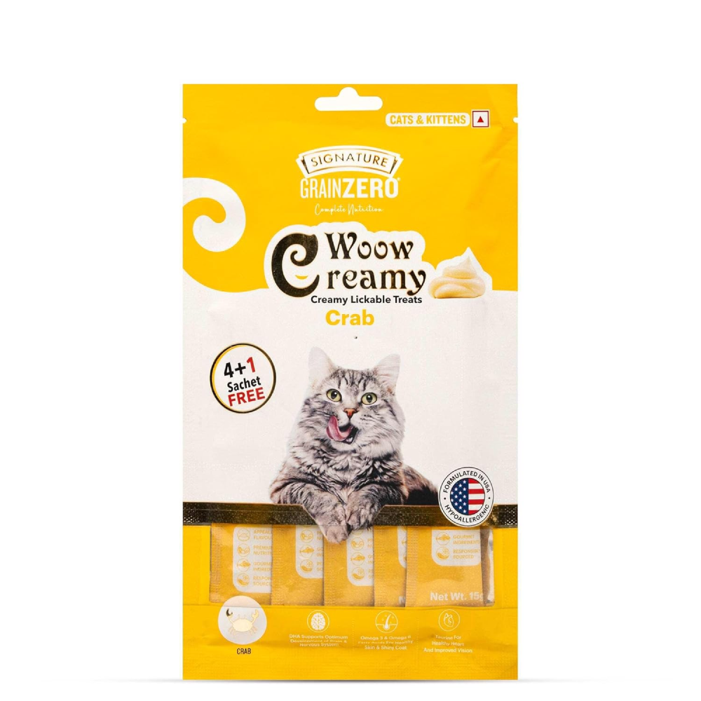 Signature Grain Zero 5 Flavor Lickable Creamy Treats for Cats