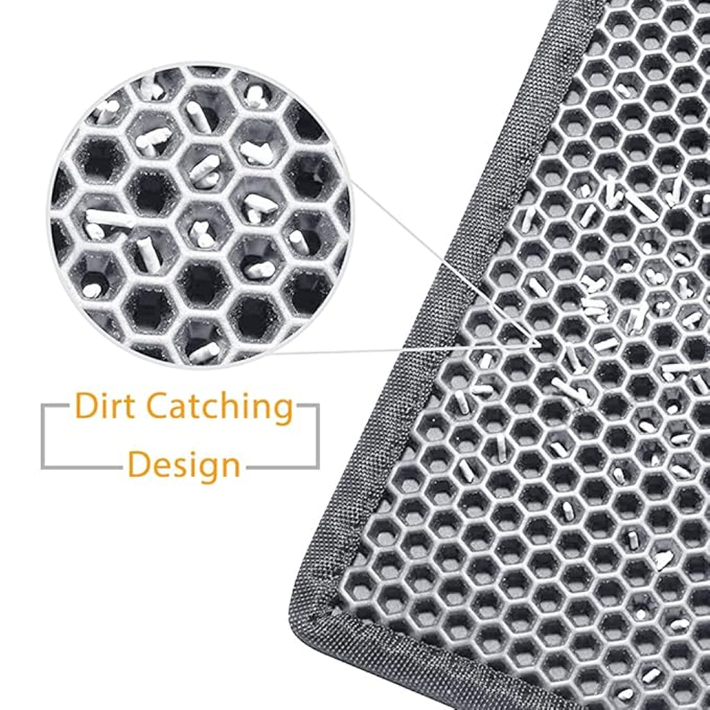 Skatrs Double Layer Litter Mat for Cats (Grey/Black) Litter Supplies Skatrs