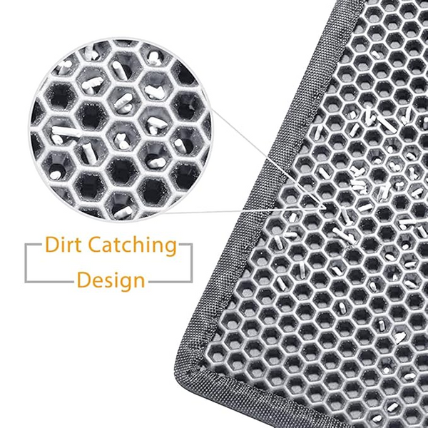 Skatrs Double Layer Litter Mat for Cats (Grey/Black)