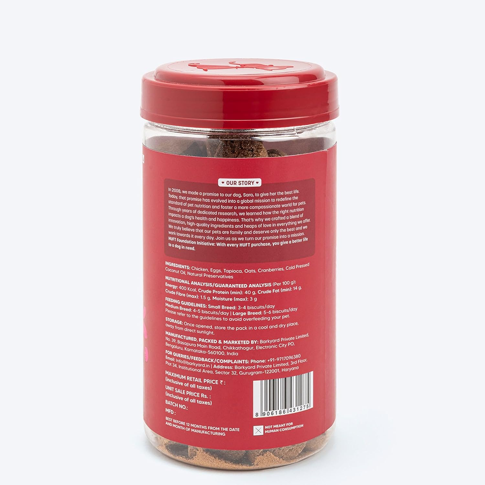 HUFT Hearty Chicken & Cranberries Healthy Biscuit Dog Treats Dog Treats + Others Heads Up for Tails
