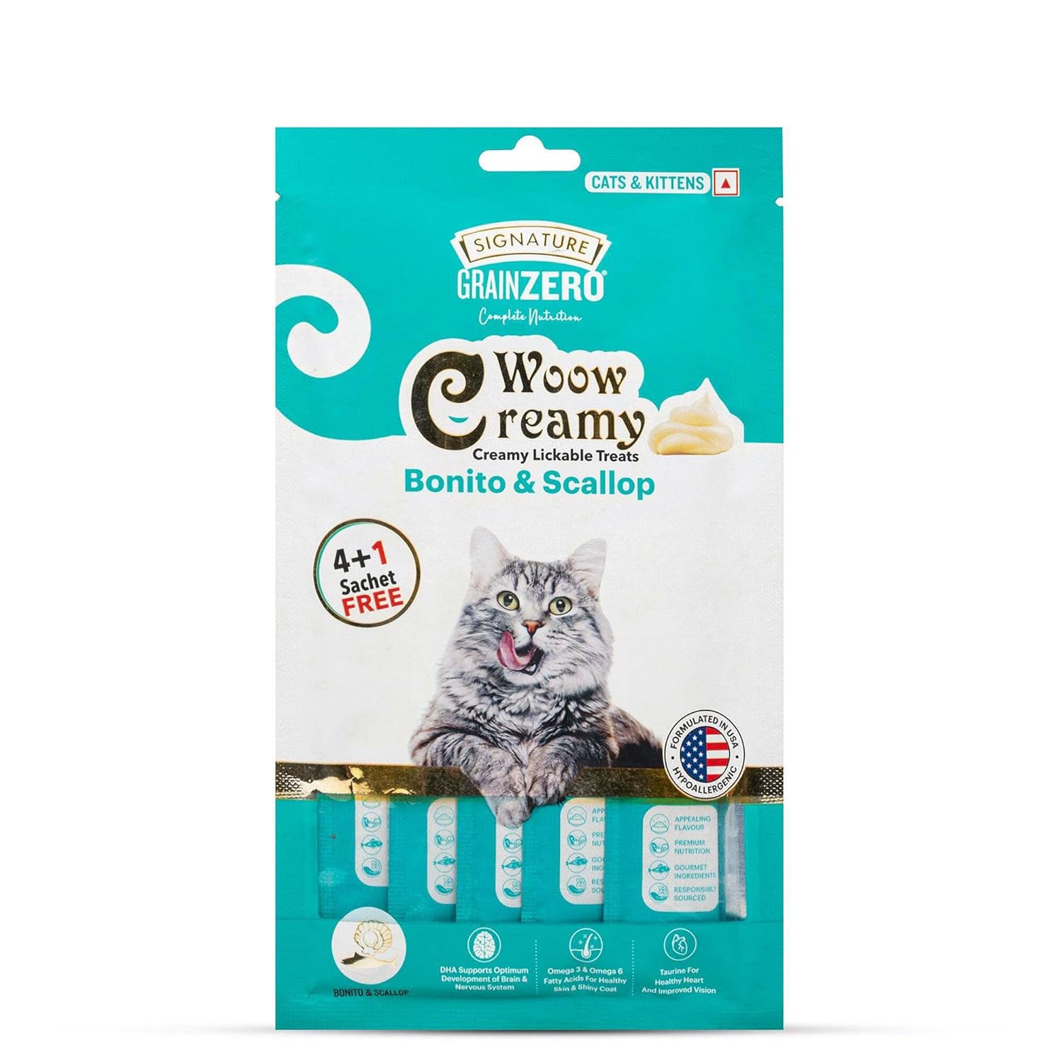 Signature Grain Zero 5 Flavor Lickable Creamy Treats for Cats Cats-Treats & Others Signature