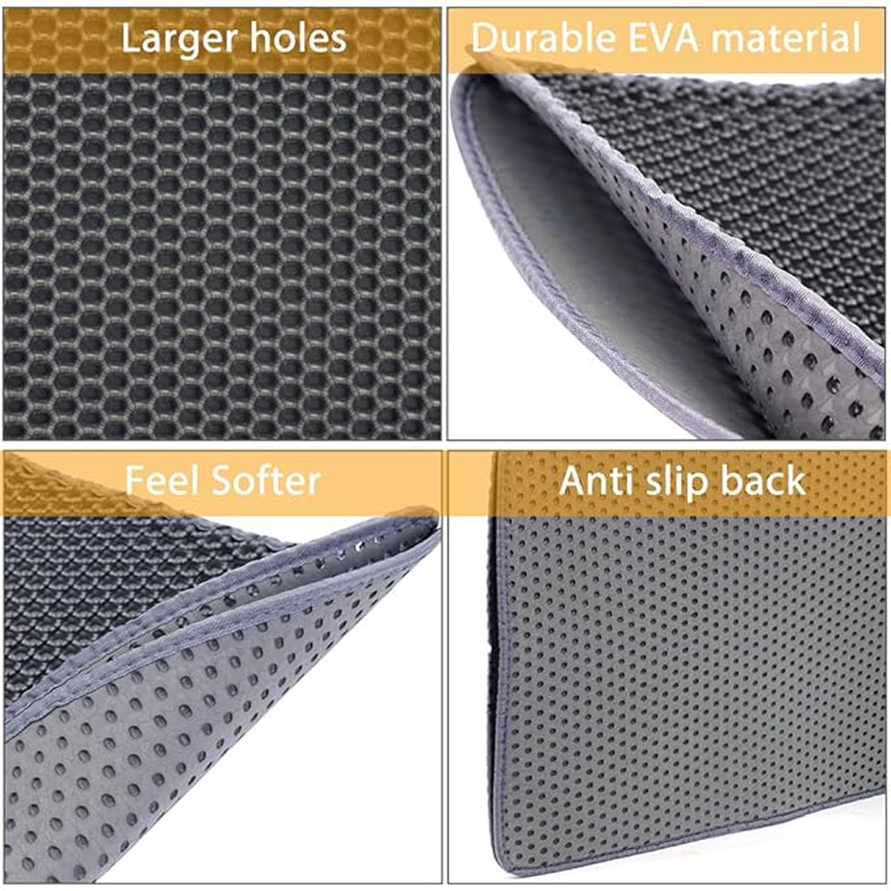 Skatrs Double Layer Litter Mat for Cats (Grey/Black) Litter Supplies Skatrs