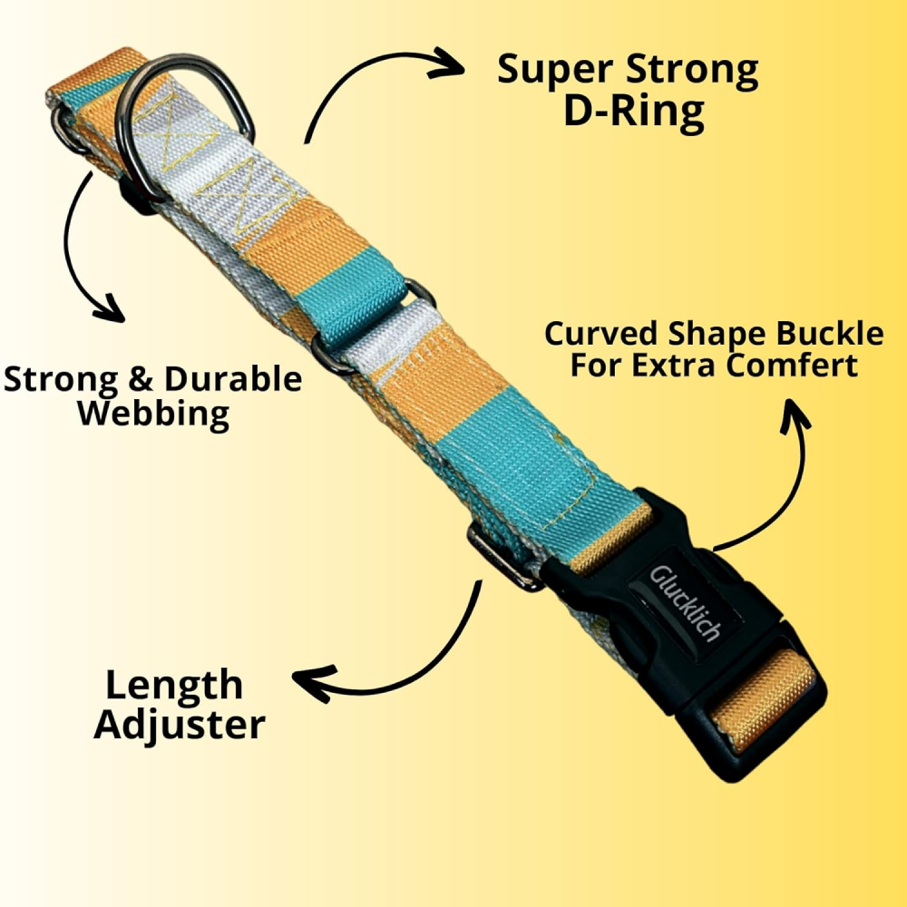 Glucklich Martingale Printed Adjustable Collar for Dogs (Cadillac)