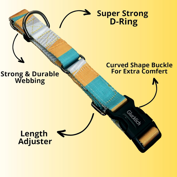 Glucklich Martingale Printed Adjustable Collar for Dogs (Cadillac)