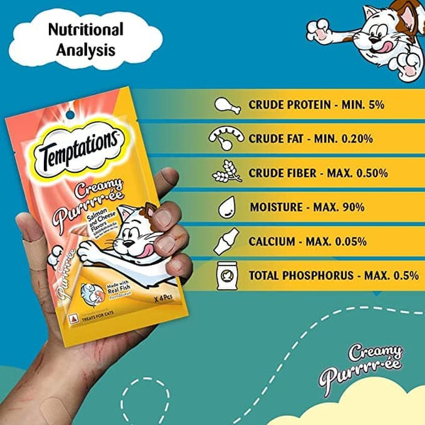 Temptations Purrrr ee Chicken & Tuna, Salmon & Cheese, Maguro & Scallop Cat Treats Combo