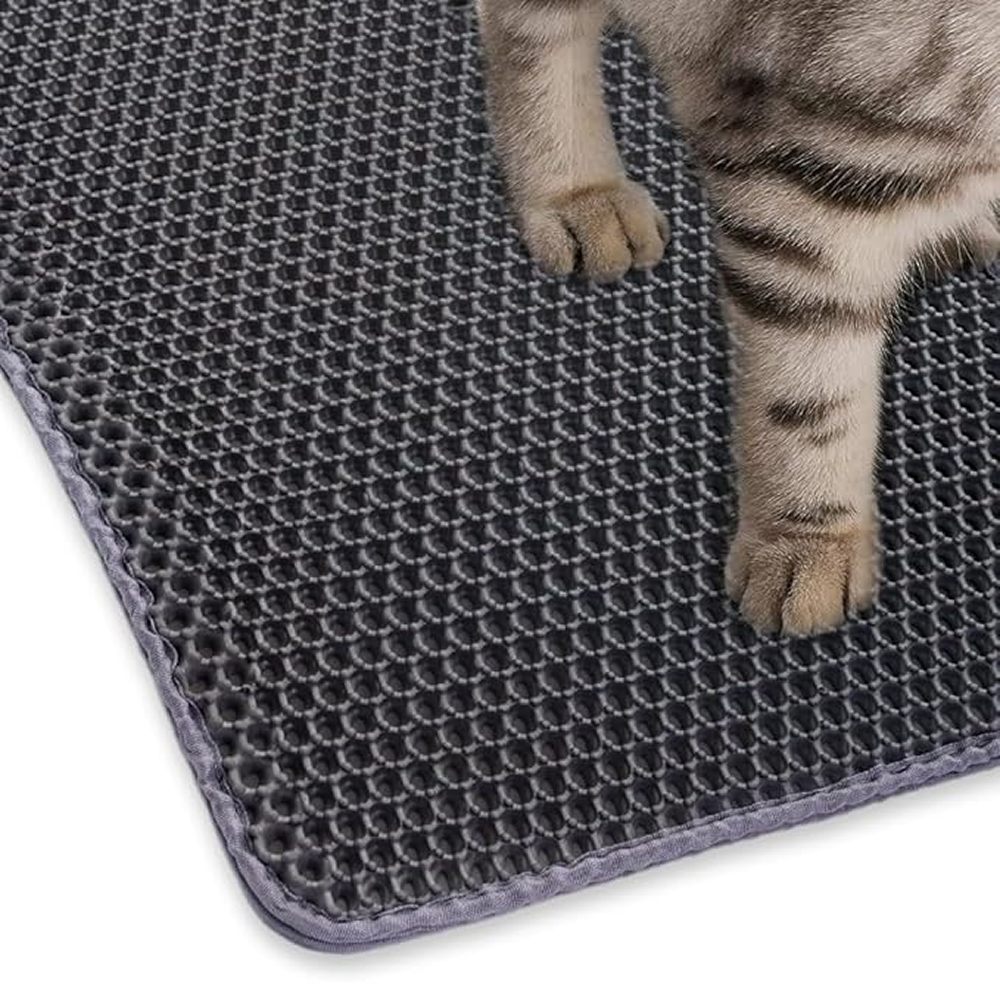 Skatrs Double Layer Litter Mat for Cats (Grey/Black) Litter Supplies Skatrs