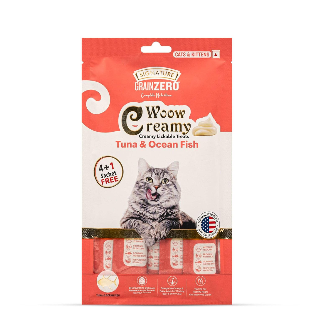 Signature Grain Zero 5 Flavor Lickable Creamy Treats for Cats