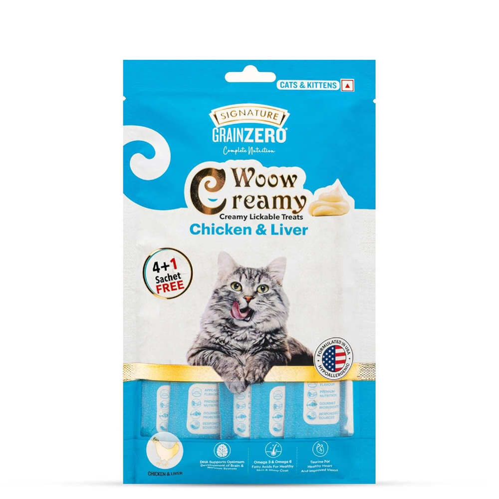 Signature Grain Zero 5 Flavor Lickable Creamy Treats for Cats