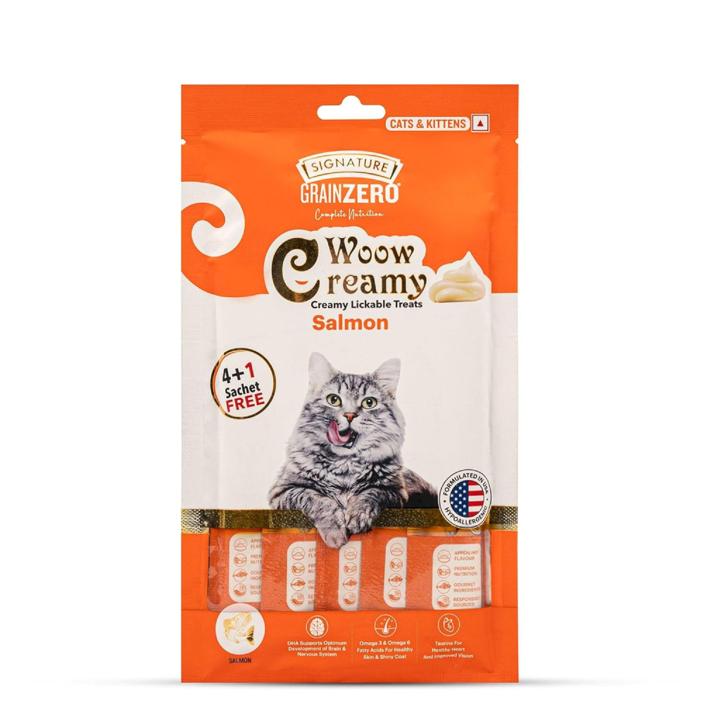 Signature Grain Zero 5 Flavor Lickable Creamy Treats for Cats